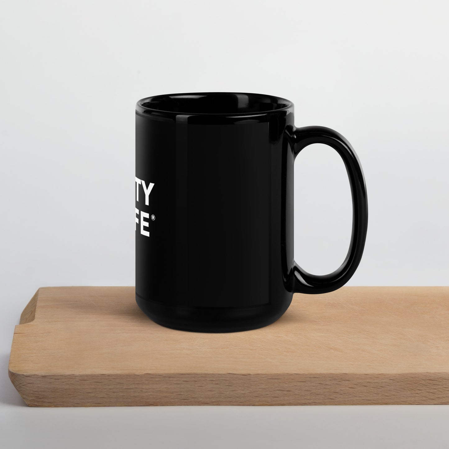 City Life Black Glossy Mug