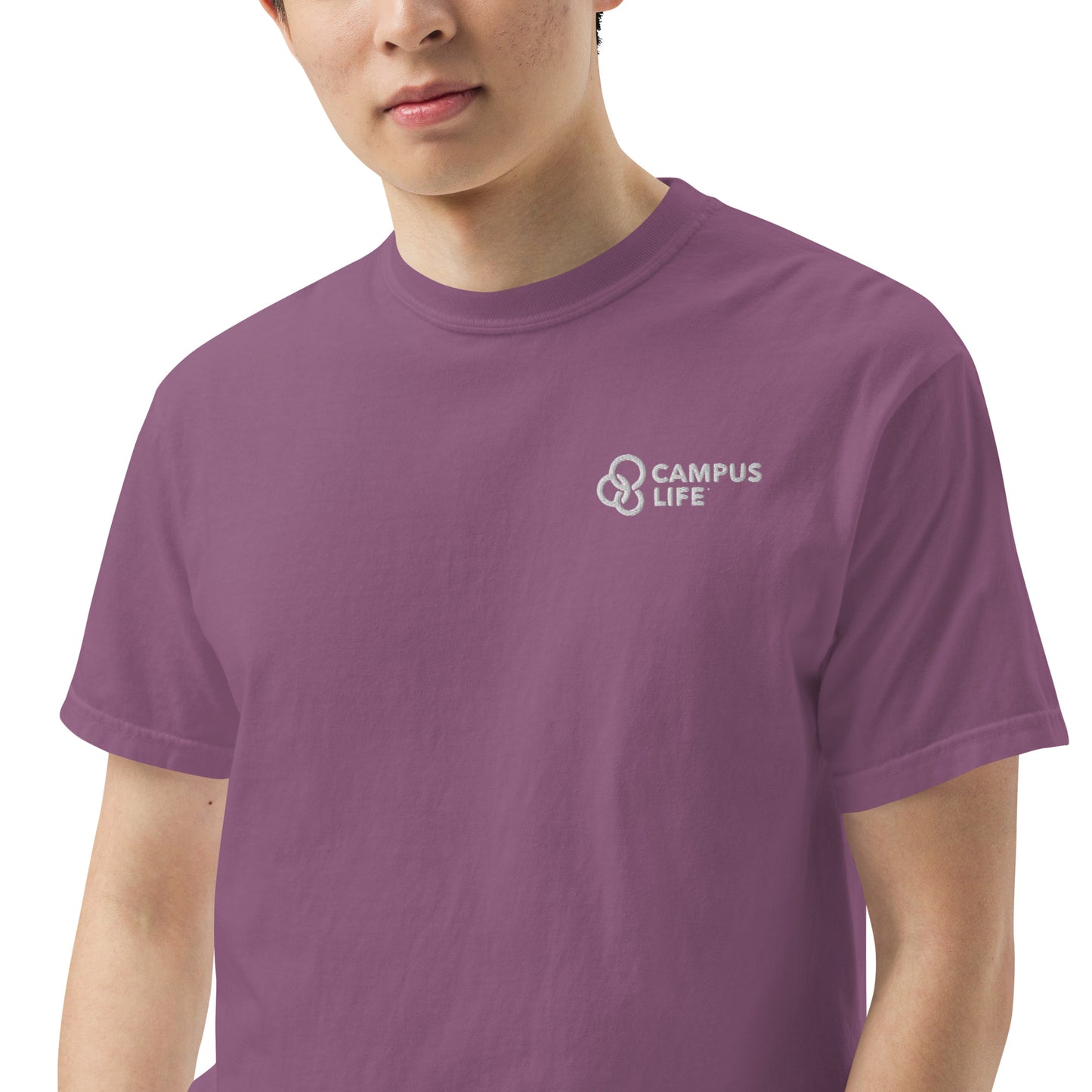 Campus Life Men’s Embroidered garment-dyed heavyweight t-shirt