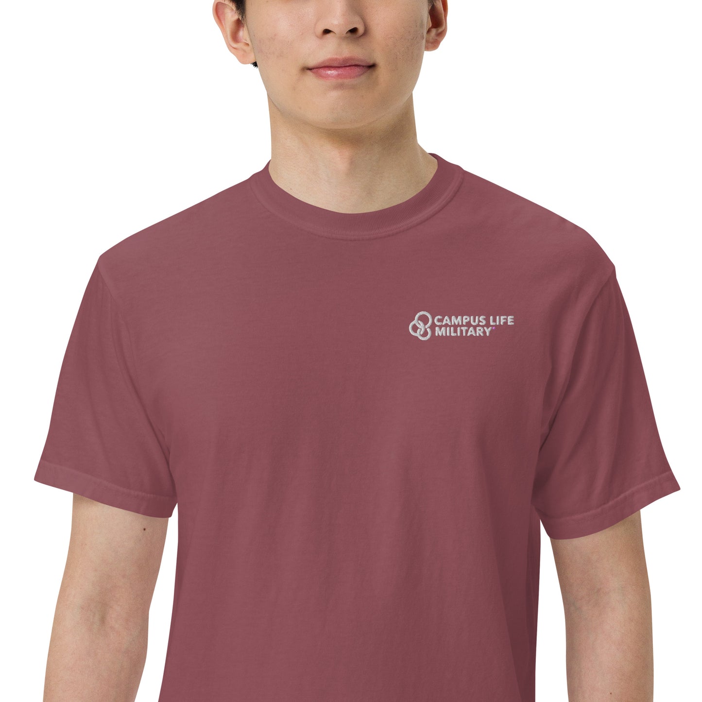 Campus Life Military Men’s Embroidered garment-dyed heavyweight t-shirt