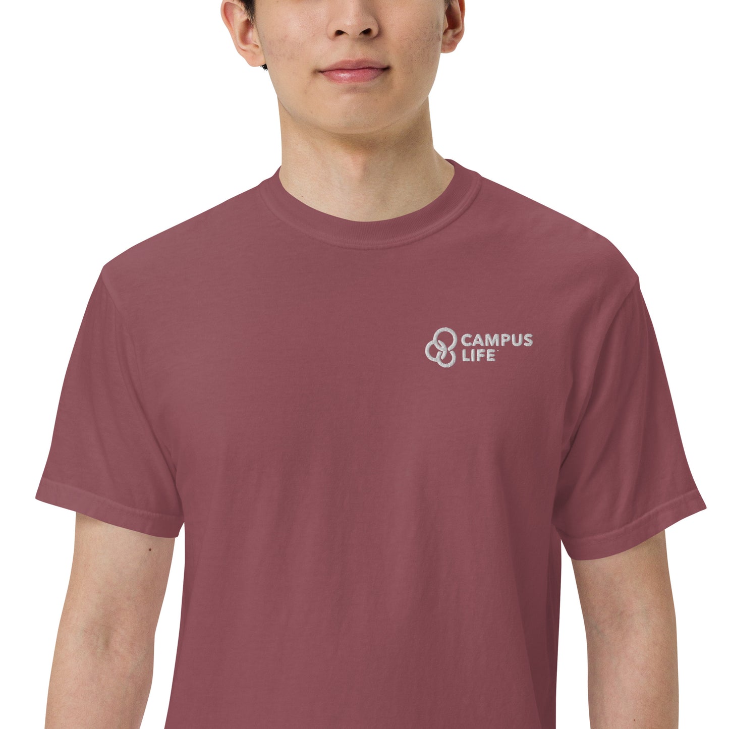 Campus Life Men’s Embroidered garment-dyed heavyweight t-shirt
