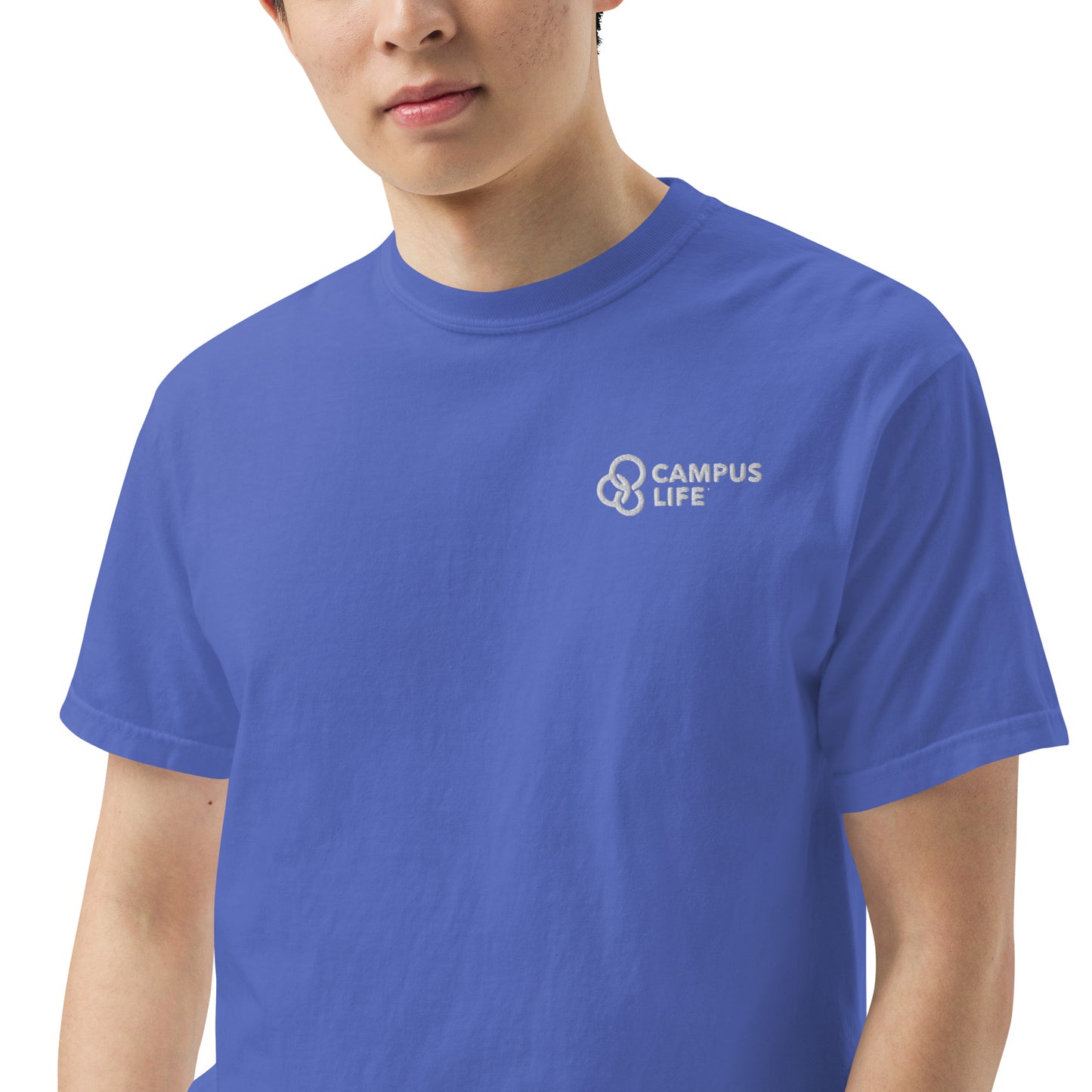 Campus Life Men’s Embroidered garment-dyed heavyweight t-shirt