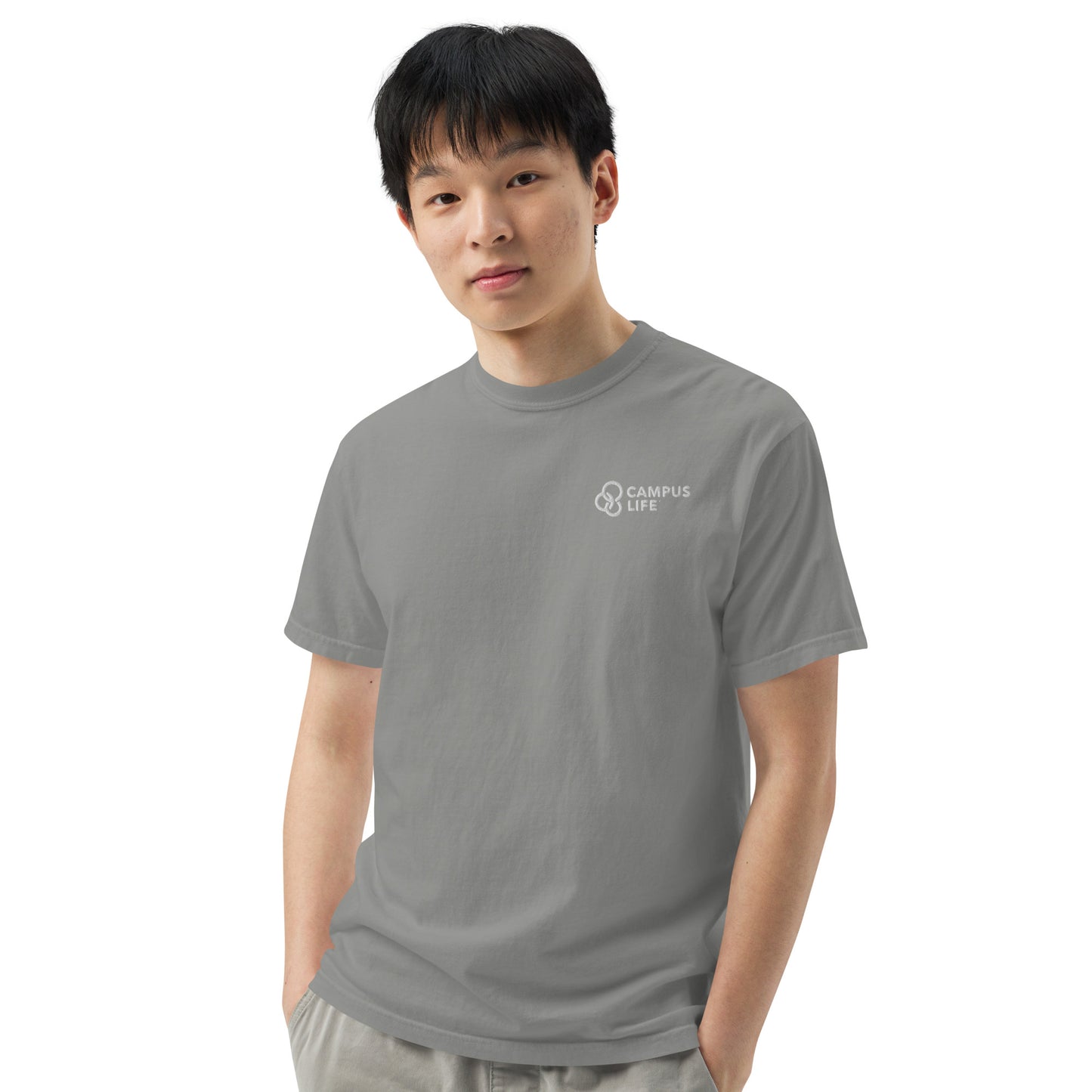 Campus Life Men’s Embroidered garment-dyed heavyweight t-shirt