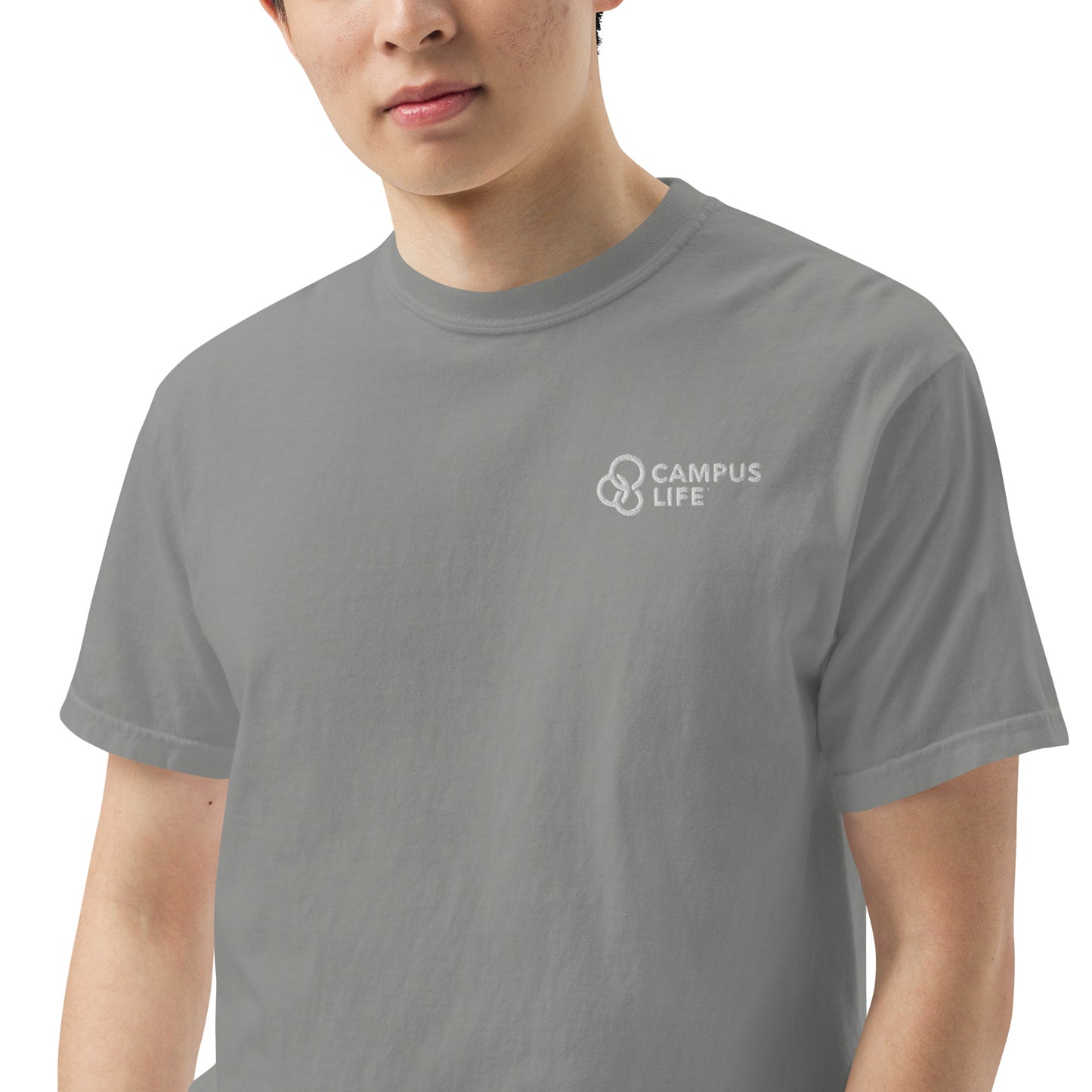Campus Life Men’s Embroidered garment-dyed heavyweight t-shirt