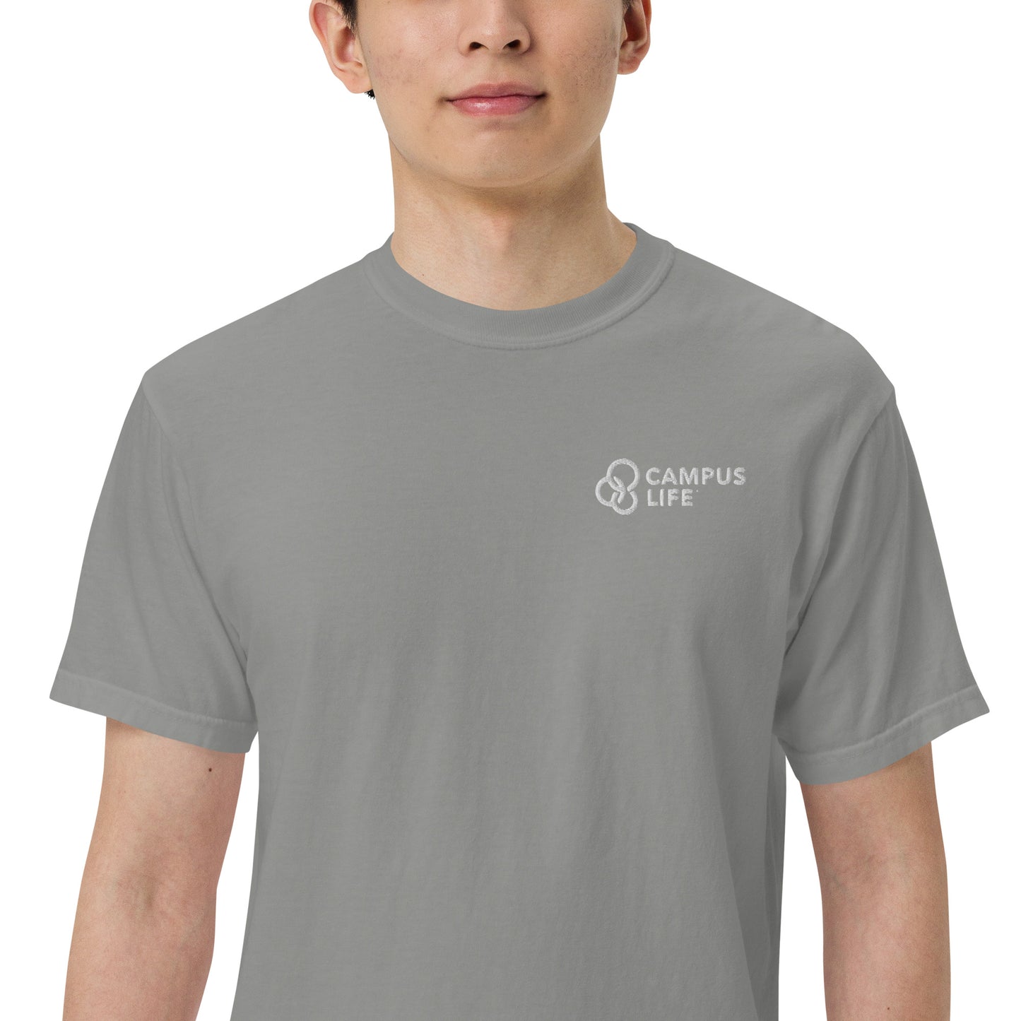 Campus Life Men’s Embroidered garment-dyed heavyweight t-shirt