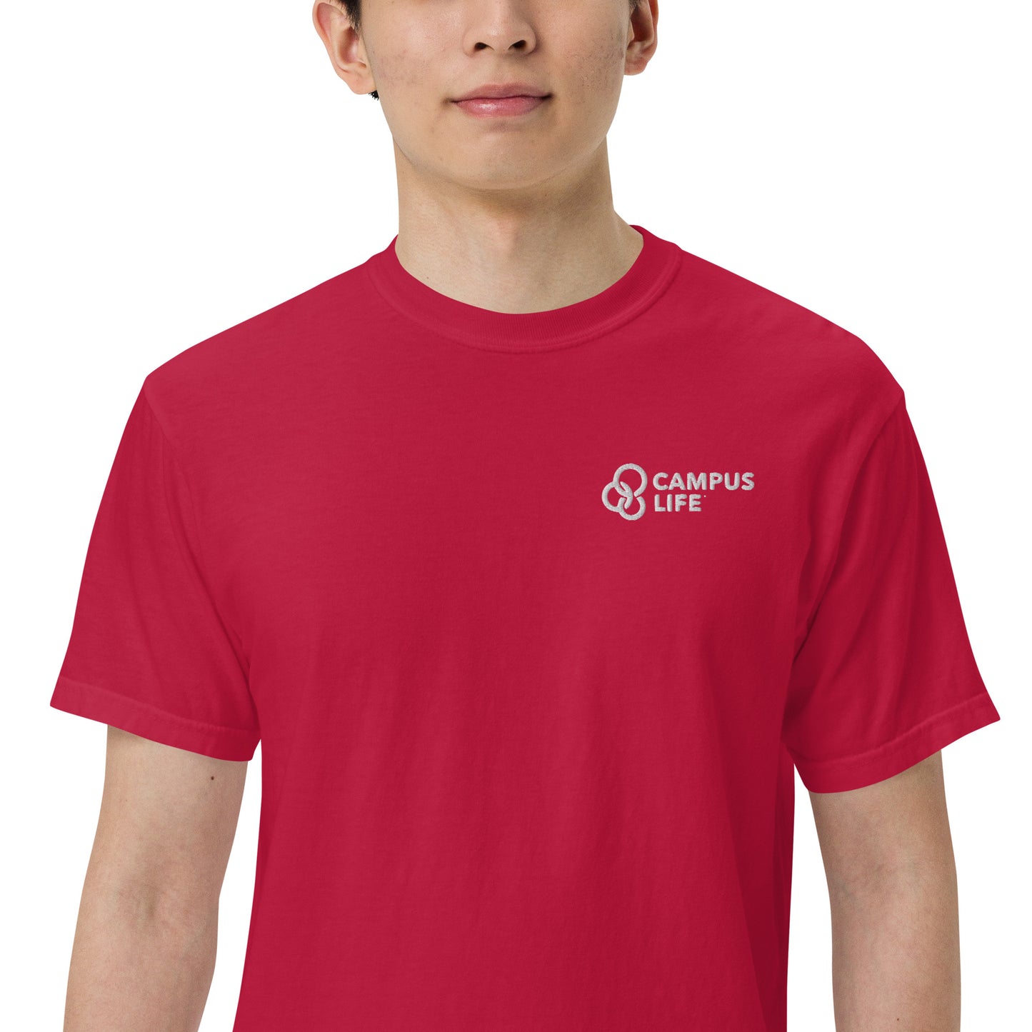 Campus Life Men’s Embroidered garment-dyed heavyweight t-shirt