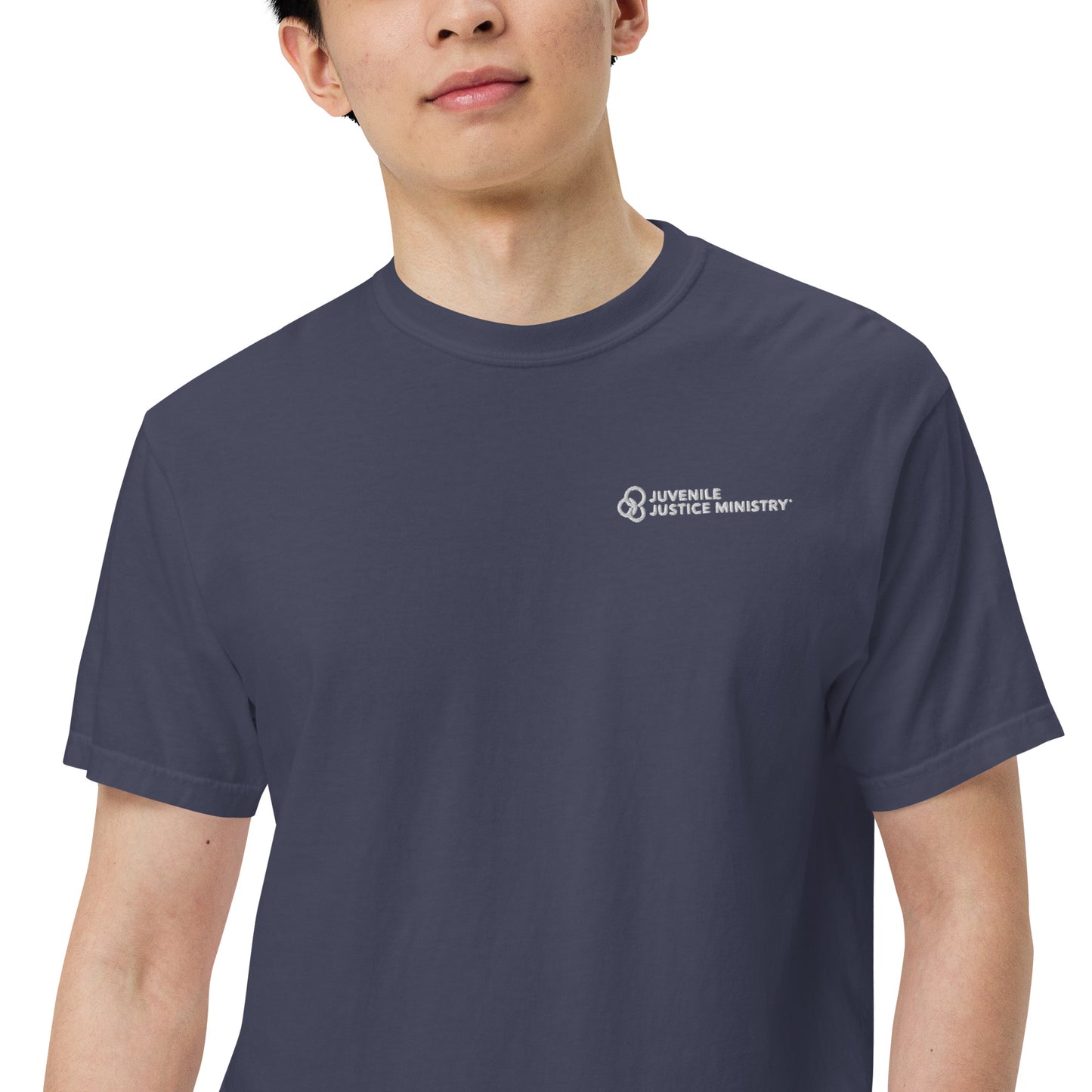 JJM Men’s Embroidered garment-dyed heavyweight t-shirt