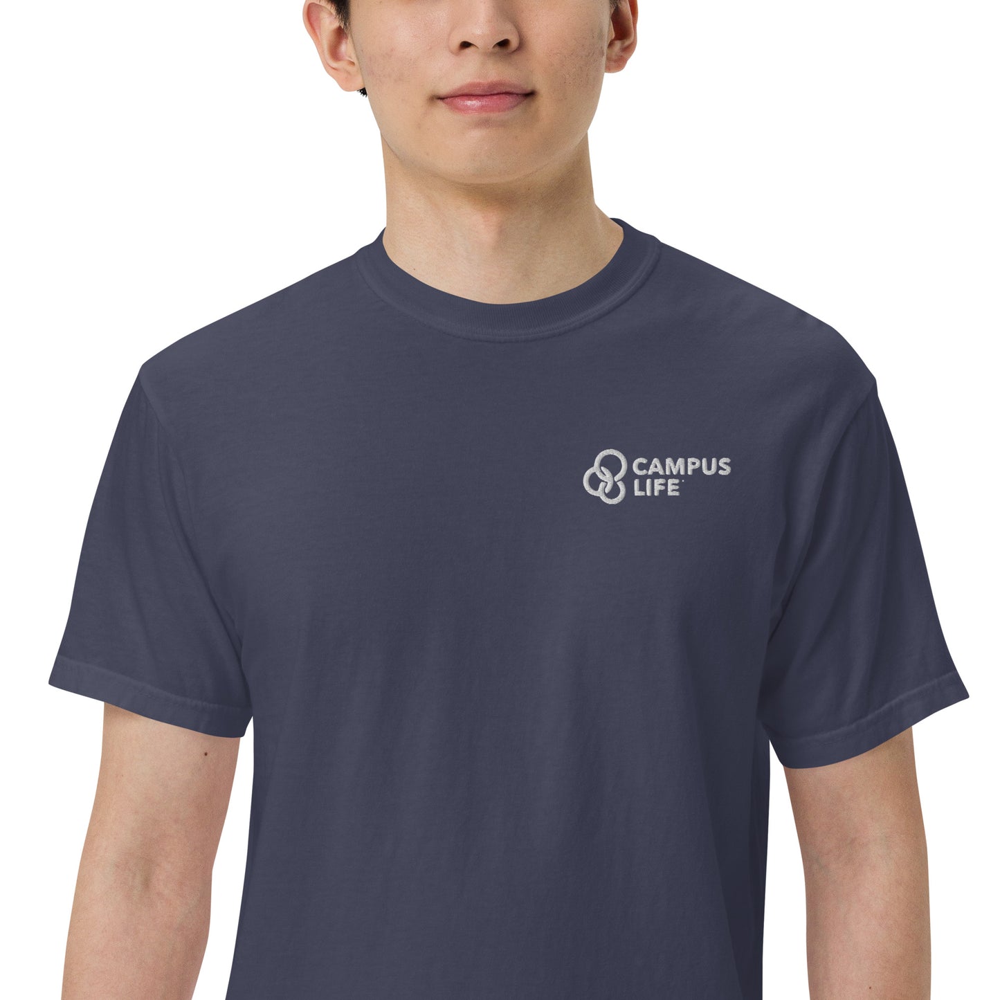 Campus Life Men’s Embroidered garment-dyed heavyweight t-shirt