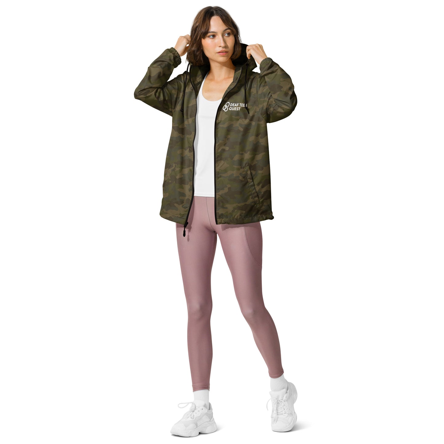 DTQ Unisex Lightweight Zip Up Windbreaker