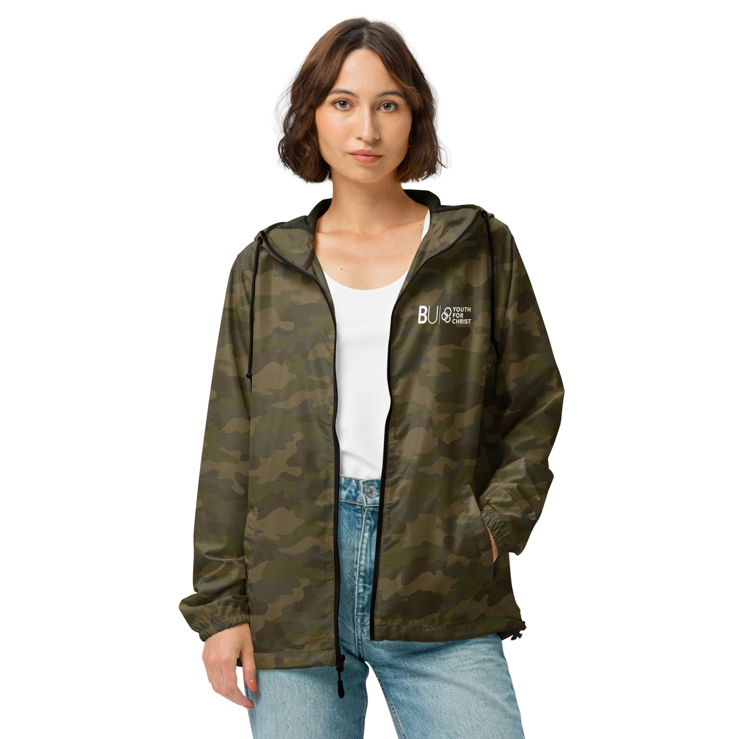 BU@YFC Unisex Lightweight Zip Up Windbreaker