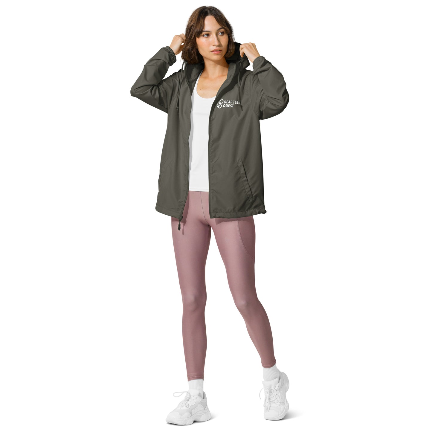 DTQ Unisex Lightweight Zip Up Windbreaker