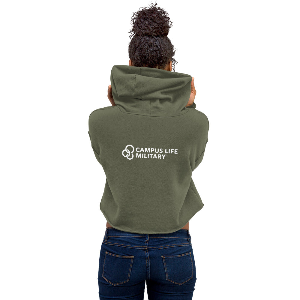 Campus Life Military Crop Hoodie