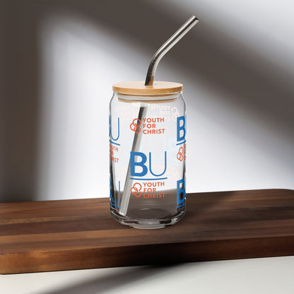 BU at YFC Glass with Lid and Straw