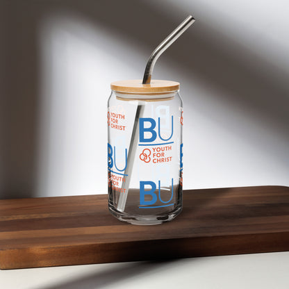 BU at YFC Glass with Lid and Straw