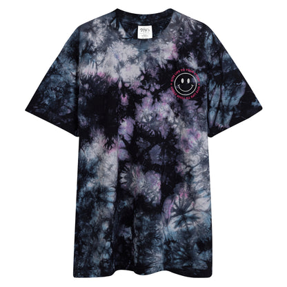 Give Life Embroidered Oversized Tie-dye T-shirt