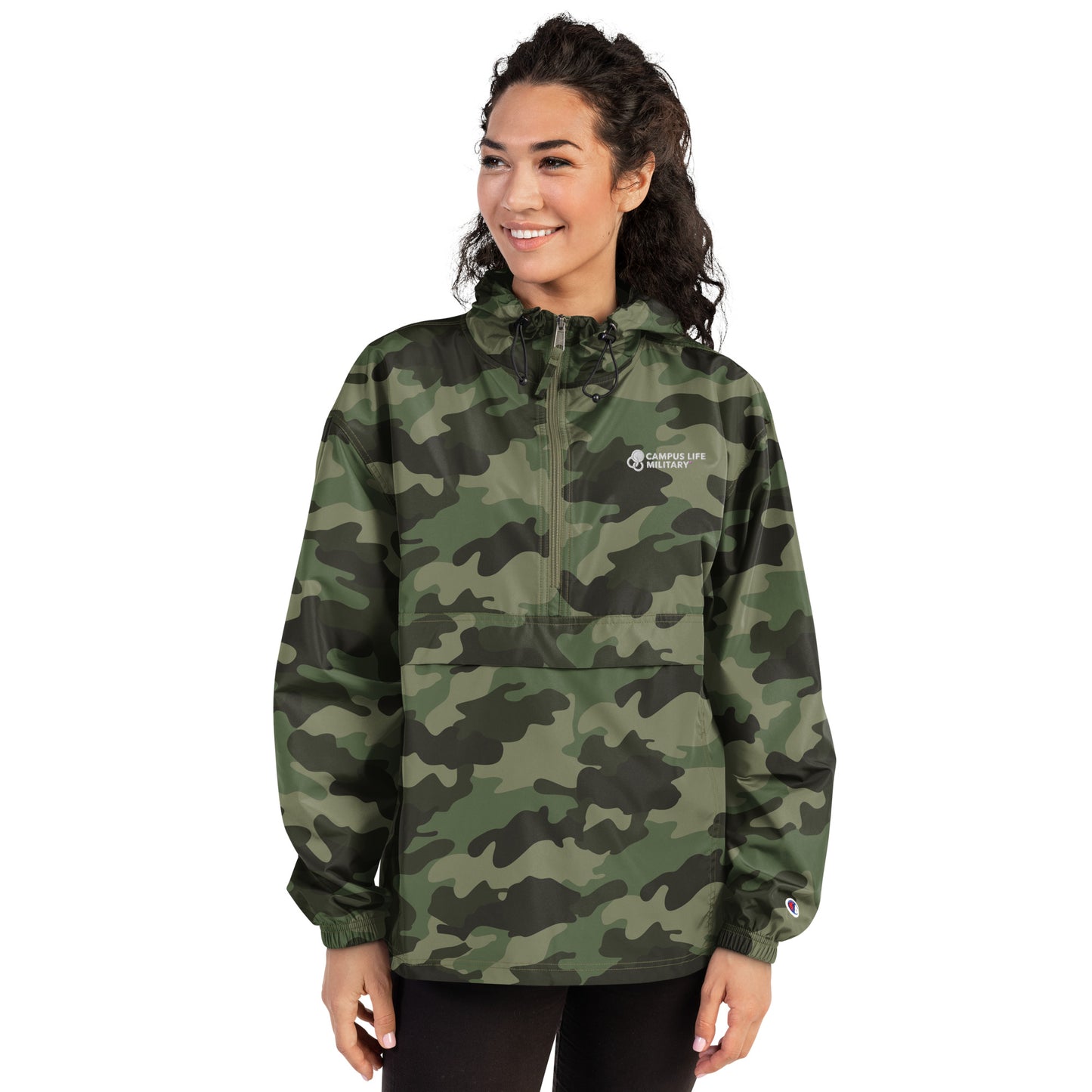 Campus Life Military Embroidered Champion Packable Jacket