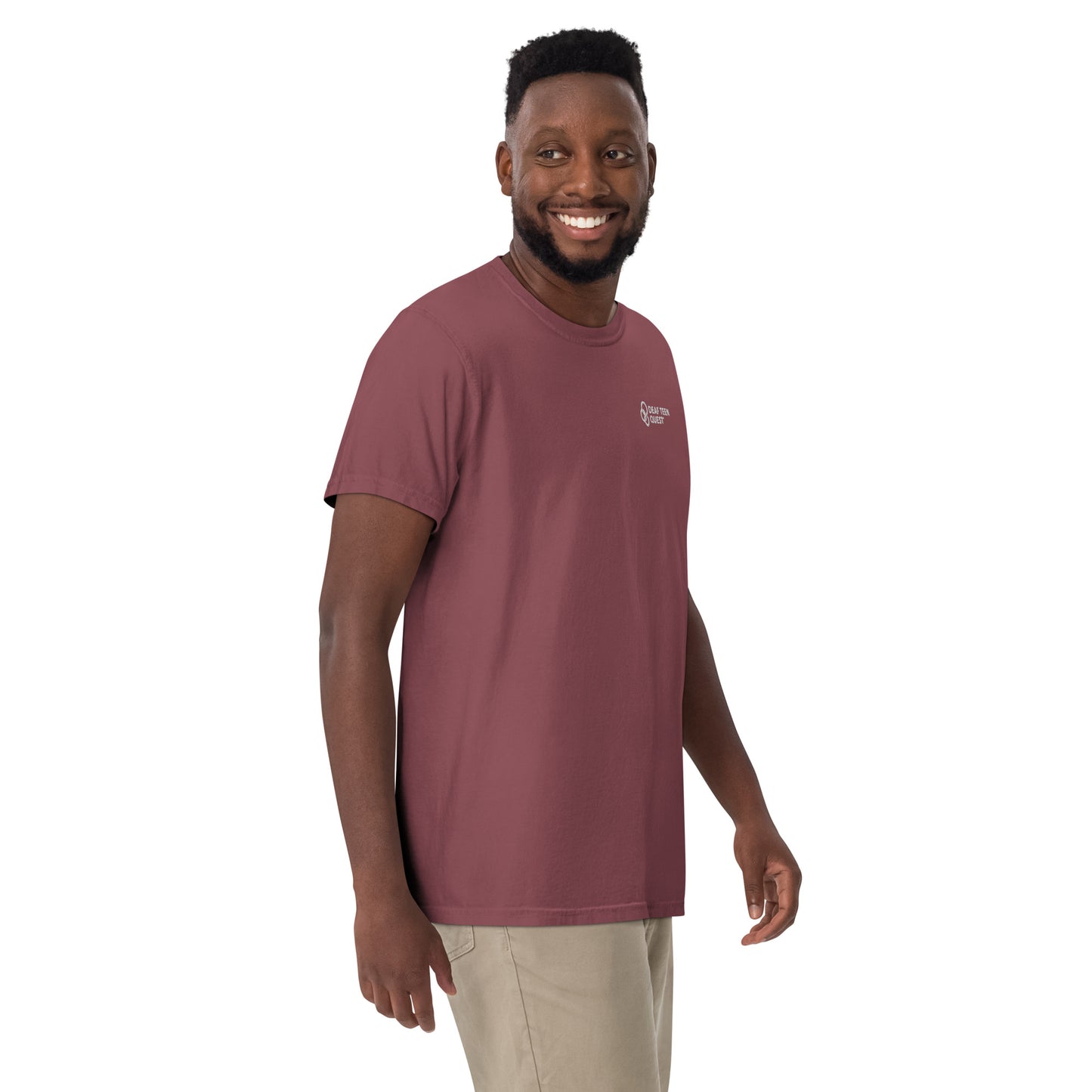 DTQ Men’s Embroidered garment-dyed heavyweight t-shirt