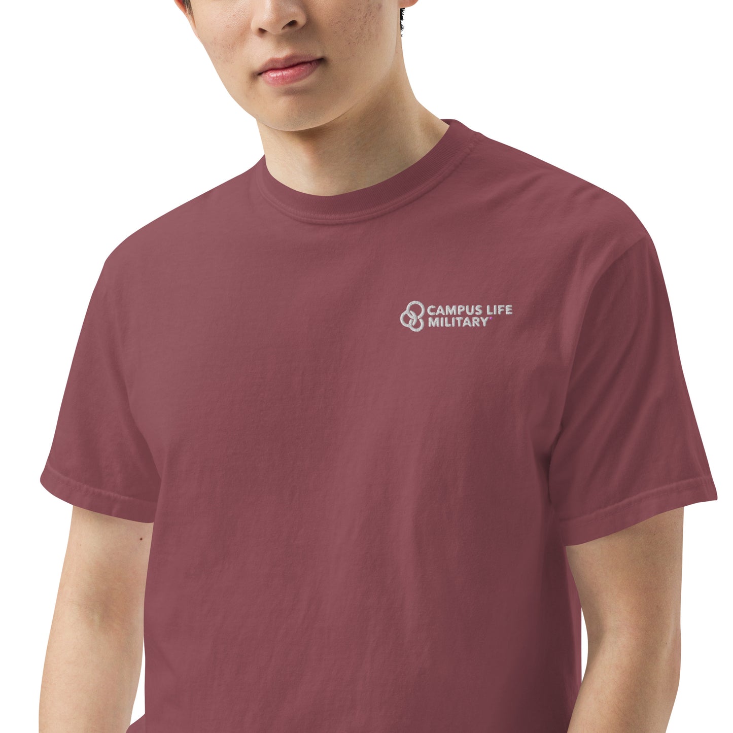 Campus Life Military Men’s Embroidered garment-dyed heavyweight t-shirt