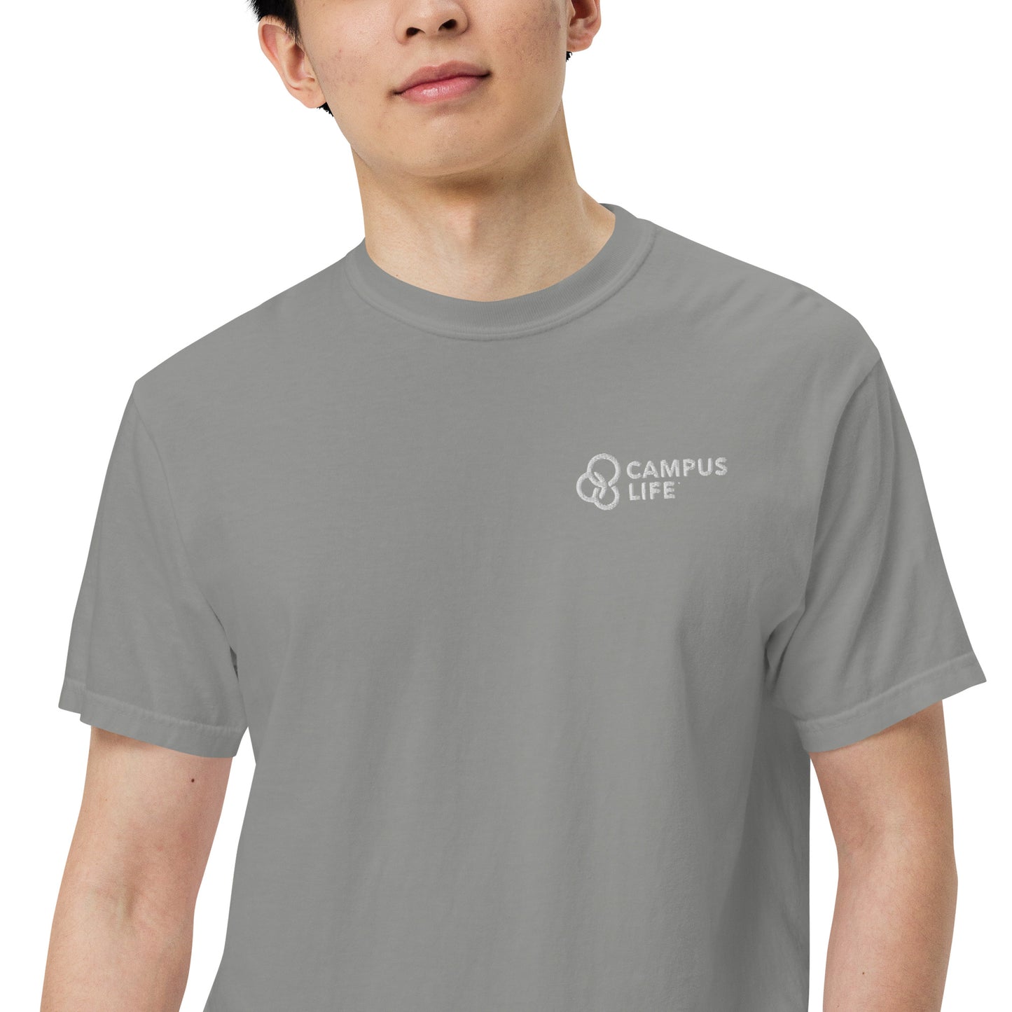 Campus Life Men’s Embroidered garment-dyed heavyweight t-shirt