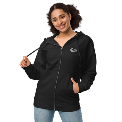 City Life Unisex fleece zip up hoodie